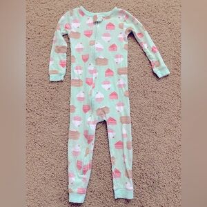 Cupcakes & Pancakes Zip Up 3T Pajamas